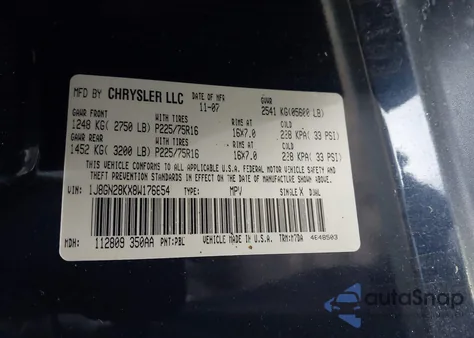 2008 Jeep Liberty Sport из США, поврежденный, VIN 1J8GN28KX8W176654